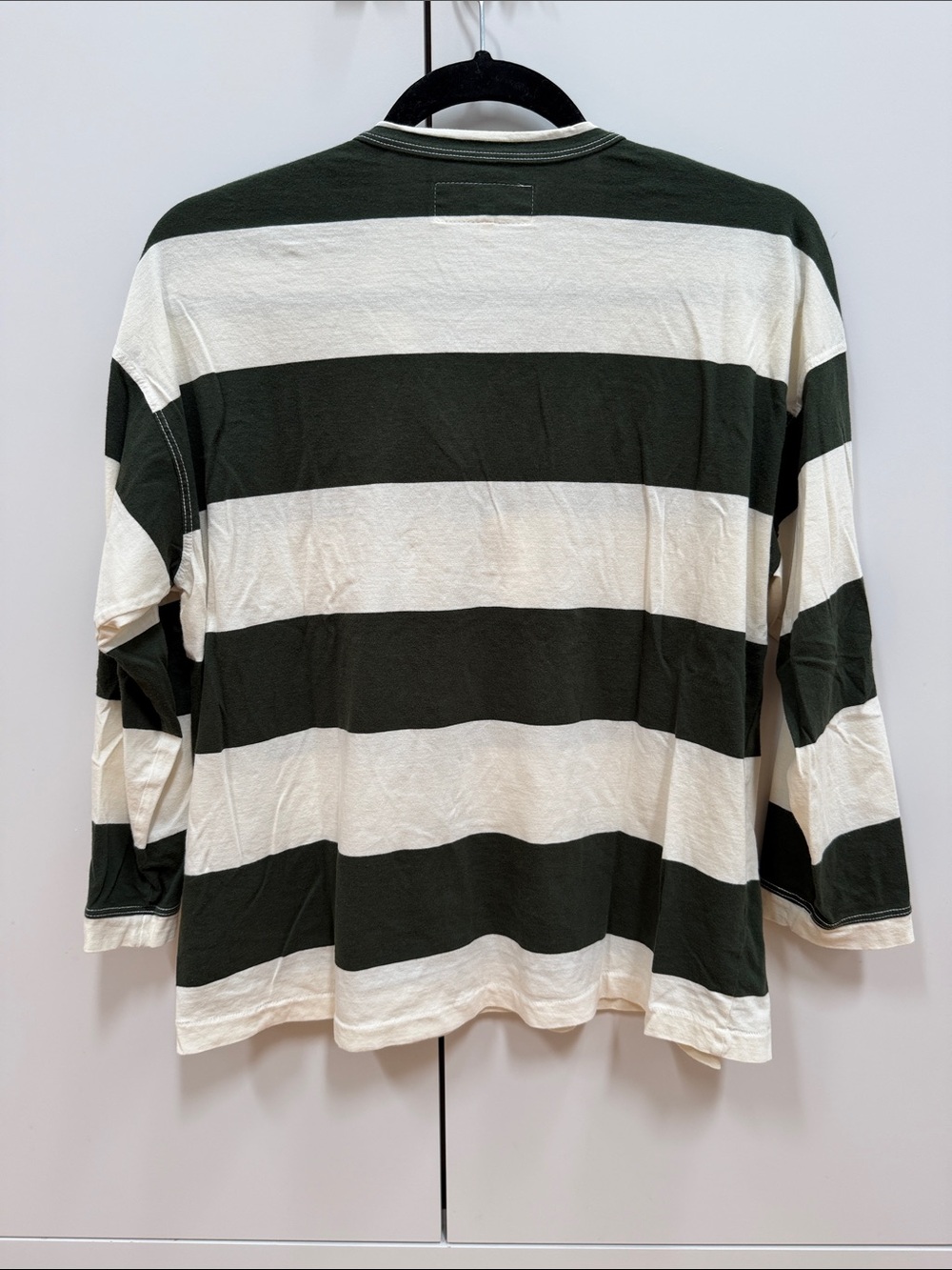 THE GREAT. The Shrunken Henley. -- Dark Cypress Stripe - Size 1/S - Picture 10 of 10